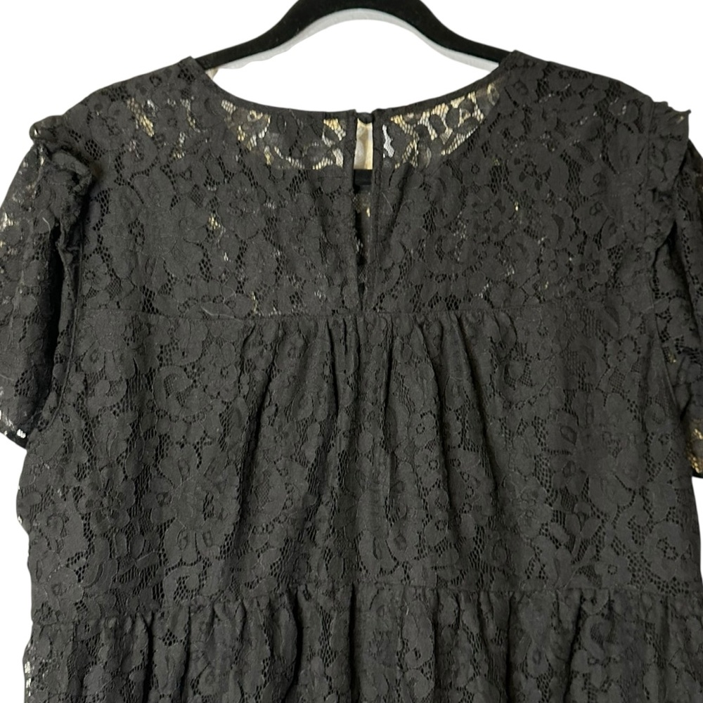 Torrid Black Lace Babydoll Blouse Flutter Sleeve Romantic Goth Boho 1X 18645702 - Picture 9 of 14